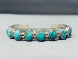 Spectacular Vintage Native American Navajo Blue Green Turquoise Sterling Silver Bracelet-Nativo Arts