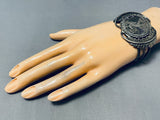 One Of Most Unique Vintage Native American Navajo Sterling Silver Coin Leaf Bracelet-Nativo Arts