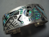 One Of The Most Intrciate Vintage Native American Navajo Opal Turquoise Sterling Silver Bracelet-Nativo Arts