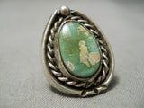 Early Deposit Rare Natural Royston Turquoise Vintage Native American Navajo Sterling Silver Ring-Nativo Arts