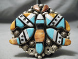 One Of Biggest Navajo Turquoise Sterling Silver Native American Ring-Nativo Arts