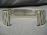 Important Vintage Native American Navajo Hand Tooled Alex Sanchez Sterling Silver Bracelet Old-Nativo Arts