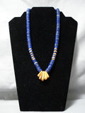 Quality Santo Domingo Lapis Shell Sterling Silver Native American Necklace-Nativo Arts