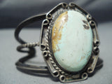 Rare Light Green Vintage Native American Navajo Royston Turquoise Sterling Silver Bracelet Old-Nativo Arts