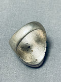Heavy Vintage Native American Navajo Blue Diamond Turquoise Sterling Silver Ring-Nativo Arts
