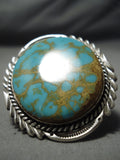 Fantastic Vintage Native American Navajo Spiderweb Turquoise Sterling Silver Ring Old-Nativo Arts