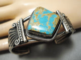 Important Native American Navajo Martinez #8 Turquoise Sterling Silver Bracelet-Nativo Arts