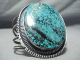 Mind Blowing Huge Vintage Native American Navajo Spider Turquoise Sterling Silver Bracelet-Nativo Arts