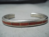 Dramatic Zuni Coral Sterling Silver Bracelet Native American-Nativo Arts