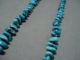 Very Rare!! Vintage Native American Navajo Persin Turquoise Sterling Silver Necklace Old-Nativo Arts