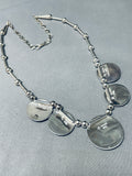 More Detailed Vintage Native American Navajo Turquoise Inlay Sterling Silver Necklace-Nativo Arts