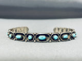 Captivating Vintage Native American Navajo Blue Gem Turquoise Sterling Silver Bracelet-Nativo Arts