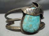 Magnificent Vintage Native American Navajo Royston Turquoise Sterling Silver Bracelet Old-Nativo Arts