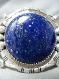 Impressive Navajo Native American Lapis Sterling Silver Bracelet-Nativo Arts