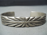 Important Vintage Navajo Sterling Silver Bracelet Native American Old-Nativo Arts