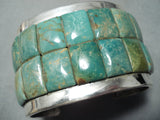 Monster Native American Rectangular Green Turquoise Sterling Silver Bracelet-Nativo Arts