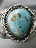 Rare High Grade Easter Blue Turquoise Vintage Native American Navajo Sterling Silver Bracelet-Nativo Arts