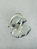 Horse And Feather Vintage Native American Navajo Turquoise Sterling Silver Ring-Nativo Arts