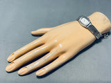 Native American Striking Vintage Santo Domingo Sterling Silver & 14k Gold Watch Bracelet-Nativo Arts