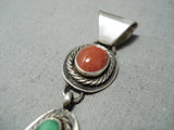 Tommy Jackson Vintage Native American Navajo Damale Turquoise Sterling Silver Pendant Old-Nativo Arts