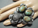 Heavy San Felipe 8 Turquoise Sterling Silver Buffalo Ring-Nativo Arts