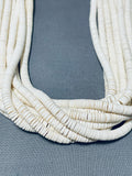 Native American Authentic Coriz Santo Domingo White Shell Heishi Expert Wrap Necklace-Nativo Arts