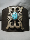 Incredible Vintage Native American Navajo Turquoise Sterling Silver Ketoh Bowguard Bracelet-Nativo Arts