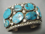 Native American Big Heavy Thick Navajo Turquoise Sterling Silver Bracelet-huge!-Nativo Arts
