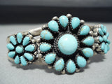 Amazing Vintage Native American Navajo #8 Turquoise Sterling Silver Bracelet-Nativo Arts