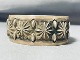 Phenomenal Vintage Native American Navajo Sterling Silver Stamp Nora Bill Bracelet-Nativo Arts