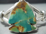 Striking Navajo Royston Turquoise Sterling Silver Bracelet Native American-Nativo Arts