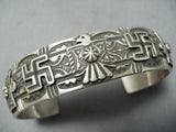 Important Cadman Vintage Native American Navajo Whirling Logs Sterling Silver Bracelet-Nativo Arts