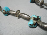 Wonderful Vintage Native American Navajo Turquoise Sterling Silver Necklace Old-Nativo Arts