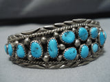 Amazing Vintage Navajo Native American Sterling Silver Turquoise Bracelet-Nativo Arts