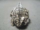 Detailed Toad Navajo Sterling Silv Er Toad Ring Native American-Nativo Arts