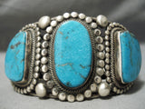 One Of The Best Vintage Native American Navajo Rick Martinez Turquoise Sterling Silver Bracelet-Nativo Arts