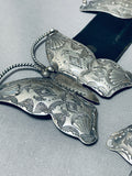 Vince Platero Huge Butterlfy Vintage Native American Navajo Sterling Silver Concho Belt-Nativo Arts