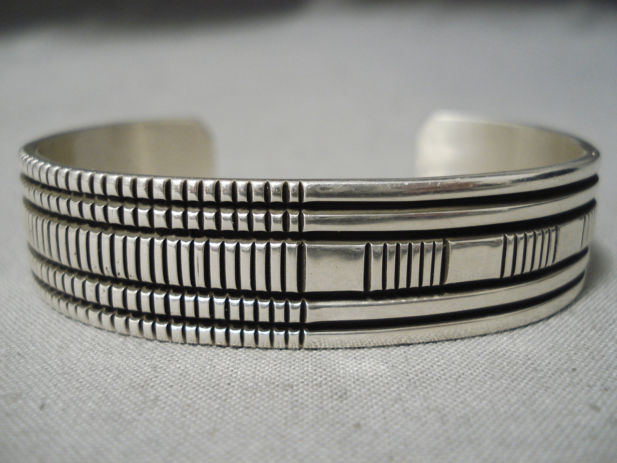 Important Micro Chisel Vintage Native American Navajo Sterling Silver ...