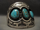 145 Gram Huge Heavy Old Navajo Native American Jewelry Silver Bracelet-Nativo Arts