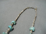 Marvelous Vintage Native American Navajo Graduating Turquoise Nugget Sterling Silver Necklace-Nativo Arts