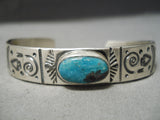 Important Jeanette Dale Native American Navajo Bisbee Turquoise Sterling Silver Bracelet-Nativo Arts