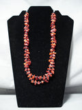 Stunning Navajo Coral And Hematite Sterling Silver Necklace Native American-Nativo Arts