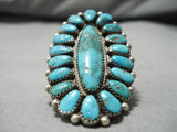 Best Vintage Native American Navajo Cluster Justin Wilson Sr Sterling Silver Ring Old-Nativo Arts