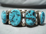 Signed Native American Navajo Sleeping Beauty Turquoise Sterling Silver Bracelet-Nativo Arts