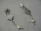 Fascinating Vintage Native American Zuni Turquoise Sterling Silver Chandelier Earrings Old-Nativo Arts