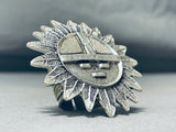 Heavy 36 Gram Native American Navajo Sterling Silver Sunface Ring-Nativo Arts