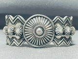 Some Of The Most Detailed Vintage Native American Navajo Sterling Silver Stamped Bracelet-Nativo Arts