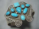 Native American Amazing Rare Jemez Turquoise Sterling Silver Star Bracelet-Nativo Arts