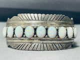 The Best Lorenzo James Vintage Native American Navajo Domed Opal Sterling Silver Bracelet-Nativo Arts