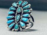 Superlative Vintage Native American Zuni Turquoise Sterling Silver Ring-Nativo Arts